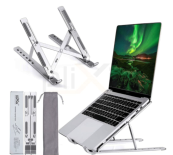 Plixio Laptop Stand,Adjustable Laptop Stand,Aluminum Laptop Stands,Ergonomic Laptop Stands Compatible with MacBook Air Pro,Lenovo More 10-15.6″ Laptops (Silver)
