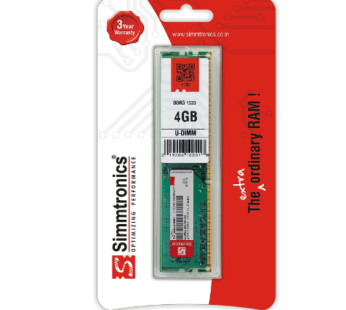 Simmtronics 4GB DDR3 Desktop RAM 1333 MHz (PC 10600) with 3 Year Warranty